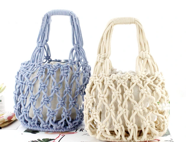 Hand-Held Cotton Thread Net Pocket Casual Women Bag