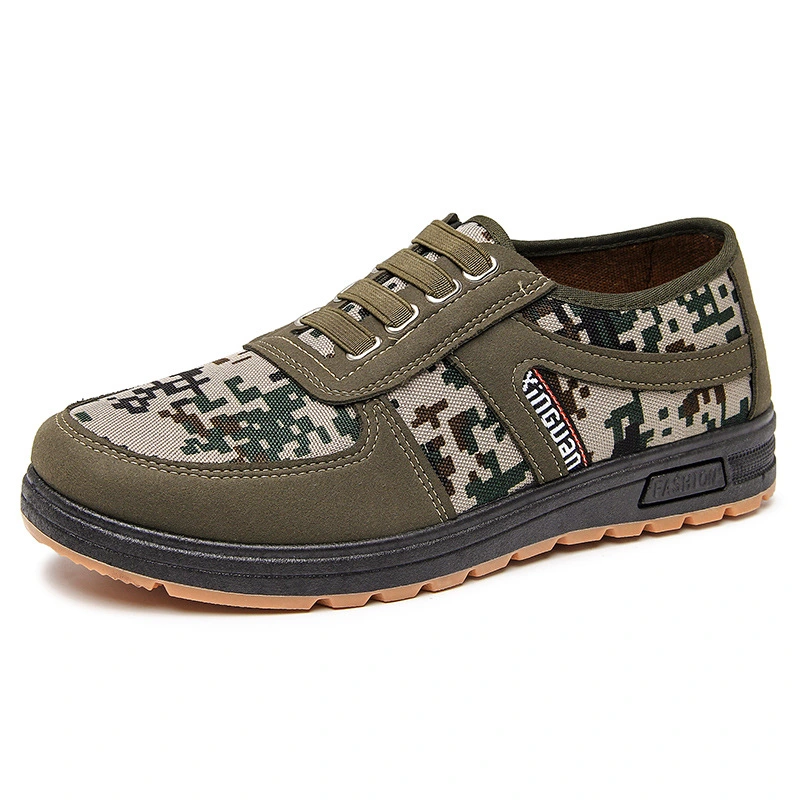 Men's Labor Insurance Tendon Bottom Camouflage Canvas Shoes