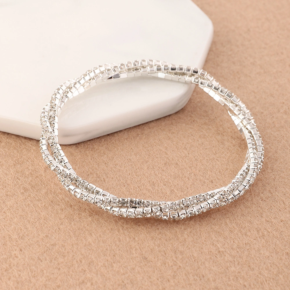 Multilayer Rhinestone Bracelet Girl Bracelet Bracelet Three Layer Cross Diamond Bracelet