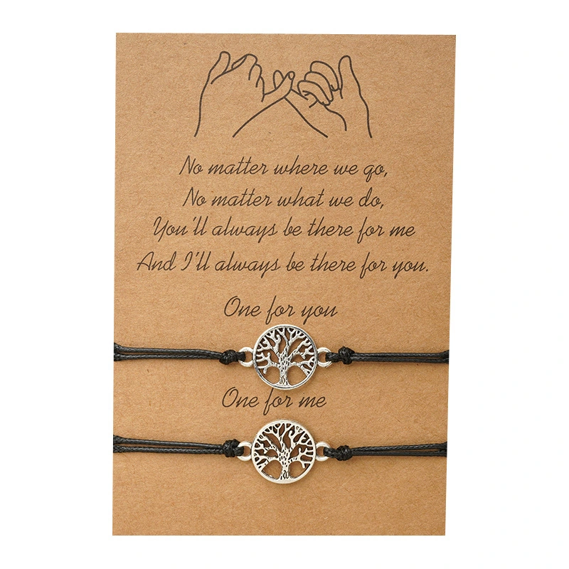 Simple Alloy Hollow Tree Of Life Hand-woven Bracelet