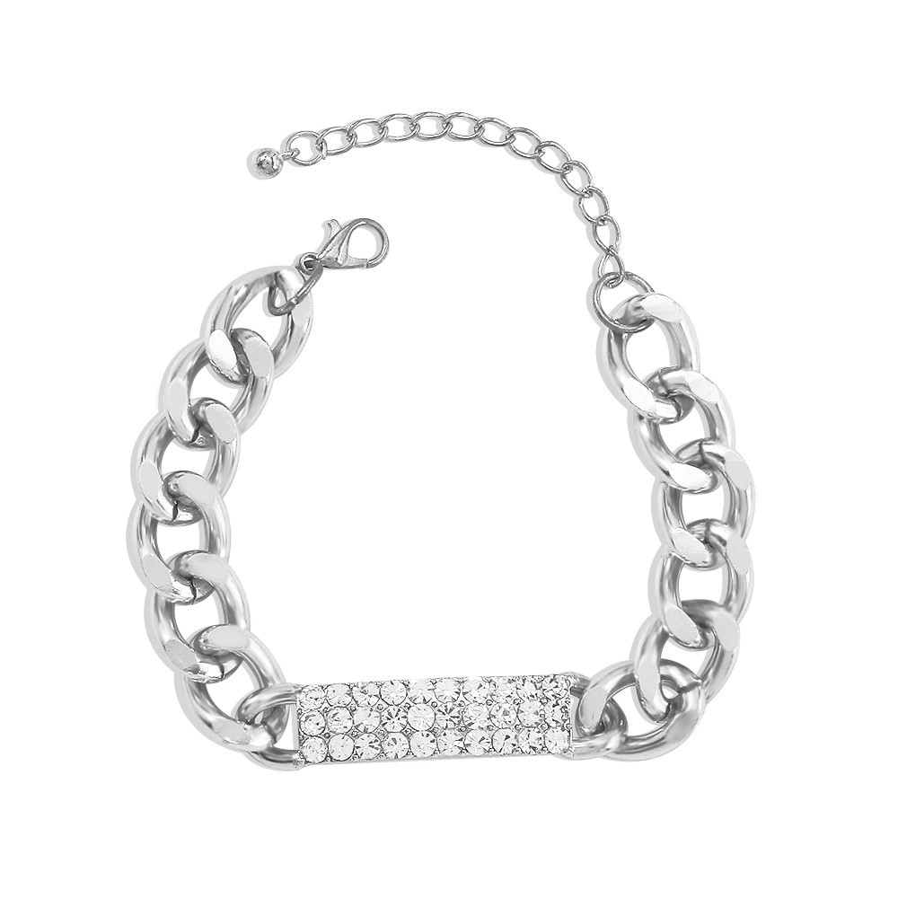 Temperament Diamond Chain Hip Hop Street Personality Cuban Chain Bracelet