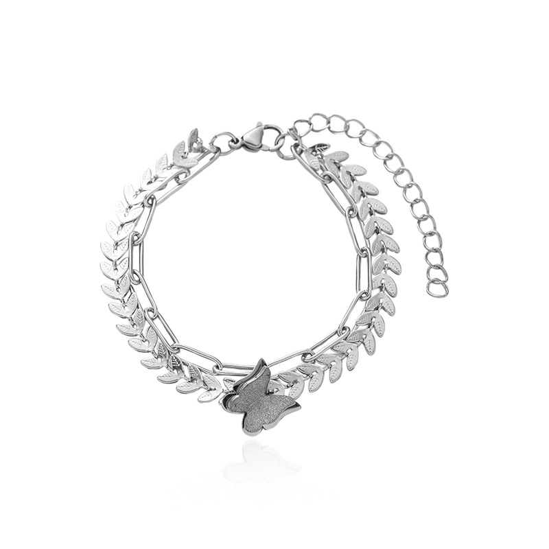 Butterfly Bracelet Female Ins Wind Small Titanium Steel Double Layer