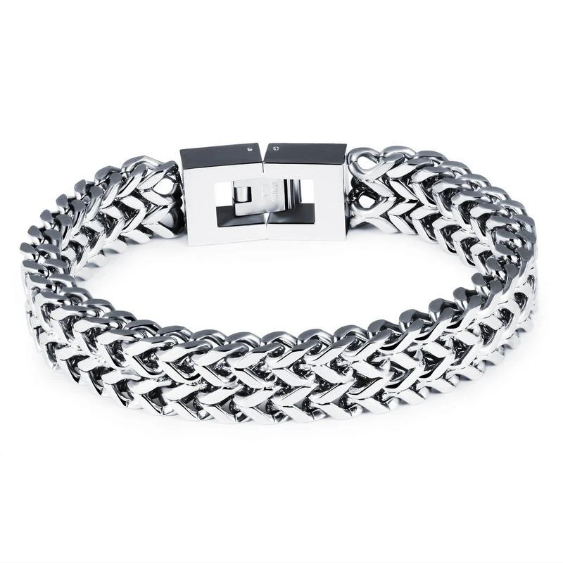 Square Fish Scale Men's Titanium Steel Bracelet