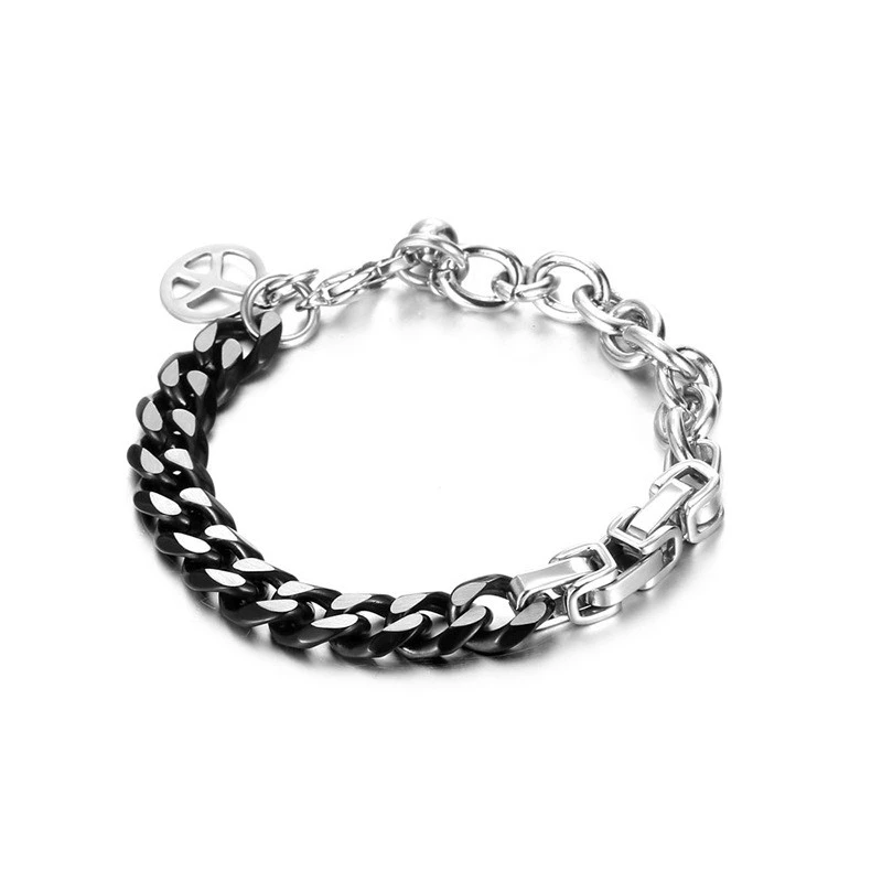 Titanium Steel Bracelet Men's Personality Stitching Hip-hop Bracelet