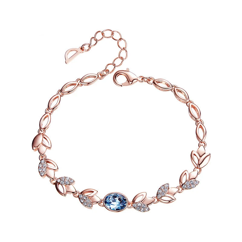 Women Models European And American Temperament Rose Gold Leaf Bracelet