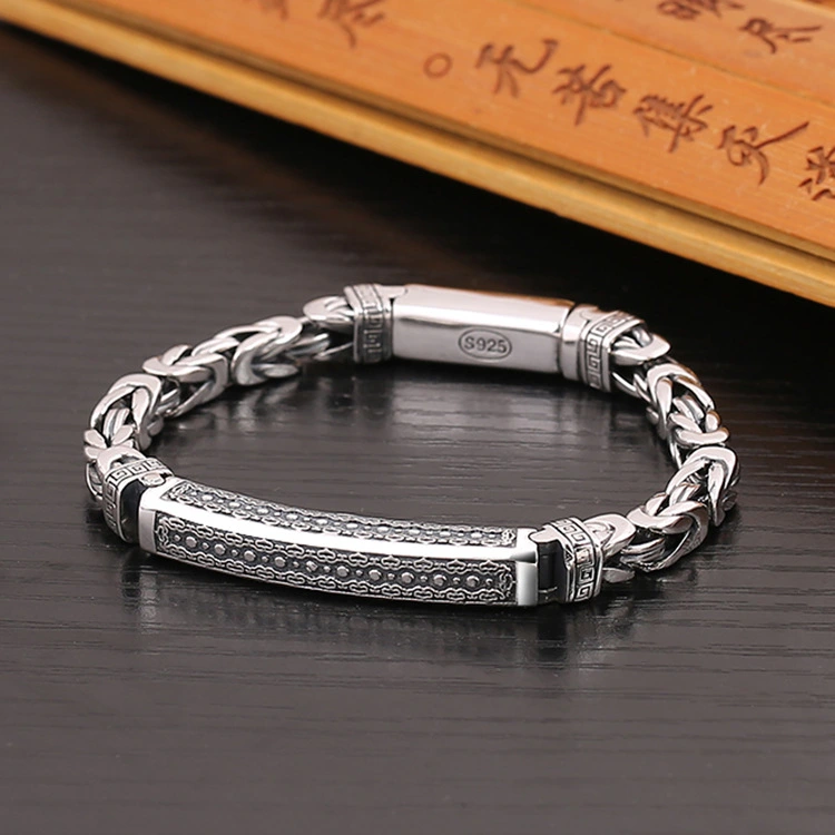 S925 Sterling Silver Fashion Personality Female Thai Silver Retro Keel Pattern