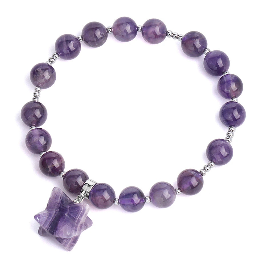 Stone Merkaba Round Bead Bracelet