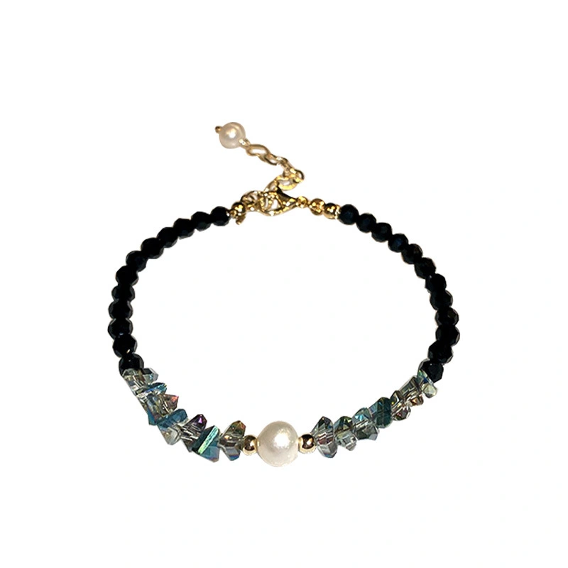 Freshwater Pearl Crystal Adjustable Length Bracelet