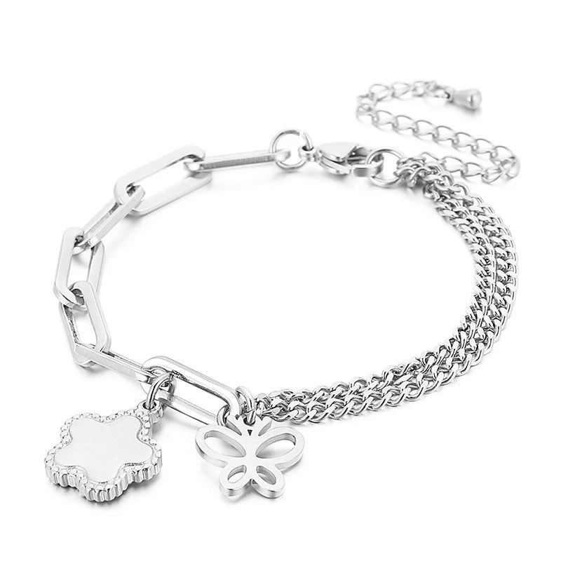 European And American Personality Titanium Steel Trend Flower Women's Bracelet