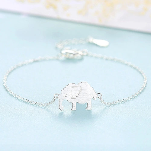 Women's Silver Bracelet Korean Style Creative Elephant Brushed