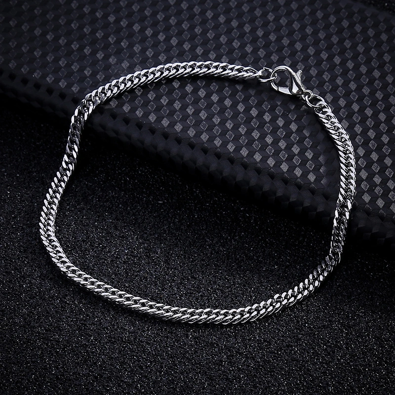 NFashion Titanium Steel Chain Bracelet Zinc Simple Men's Stainless Steel Ewelry