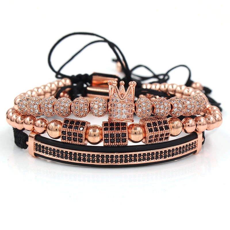 Hexagonal Column Double Row Drill Crescent Bracelet