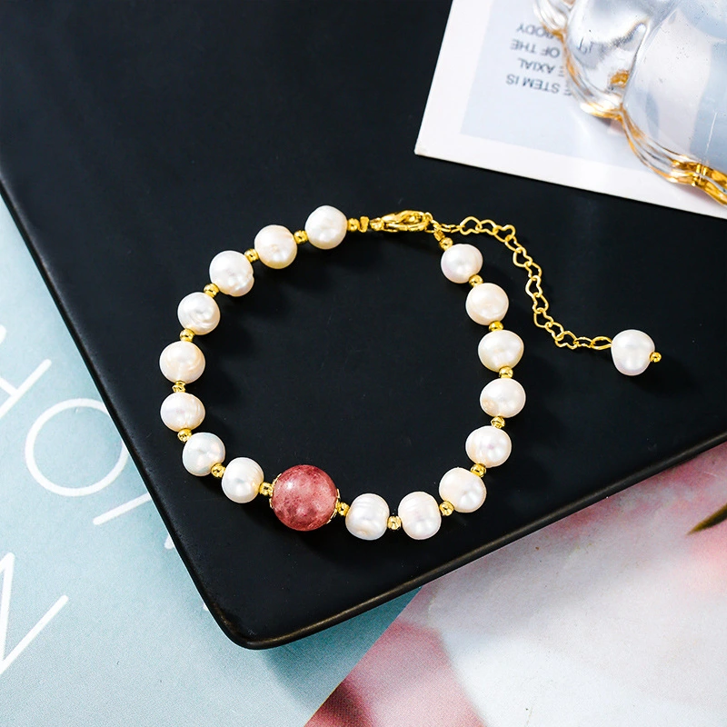 Female Sen-line Natural Stone Real Pearl Bracelet