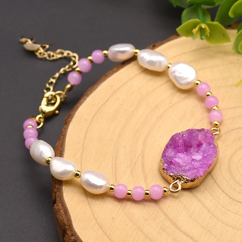 Natural Crystal Baroque Pearl Bracelet