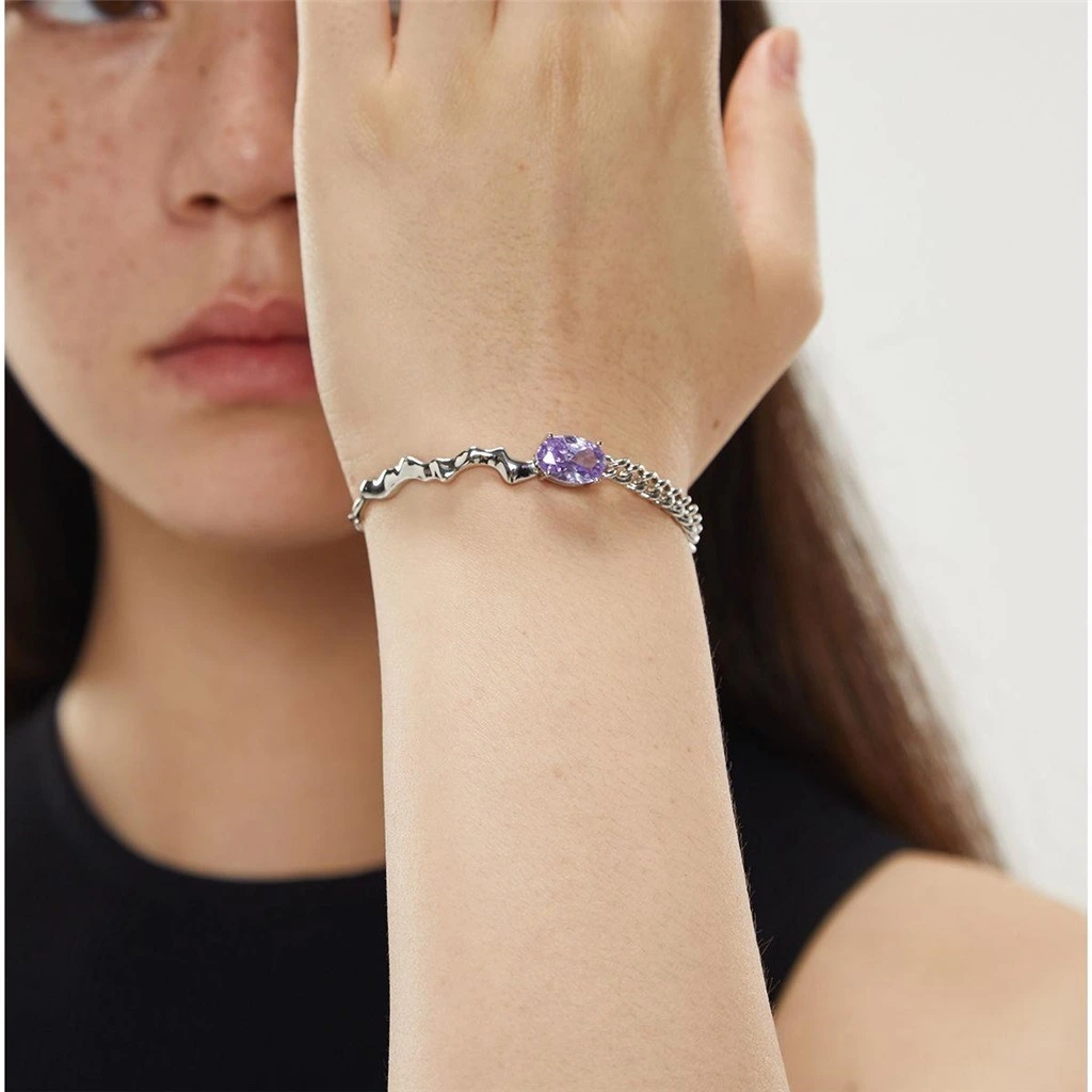The New Purple Zircon Female Original Personality Simple And Cold Wind