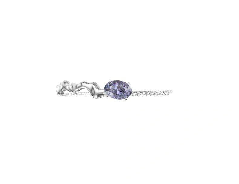 The New Purple Zircon Female Original Personality Simple And Cold Wind