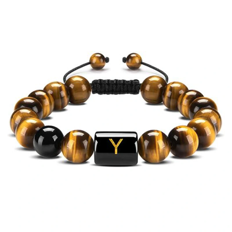 Natural Tiger Eye Stone Agate Bead Bracelet