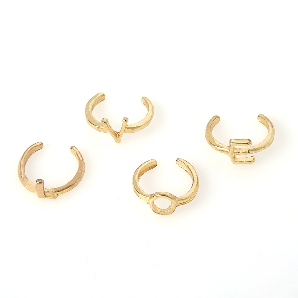 Personality Female  Love Gold Letter 4-piece Ring