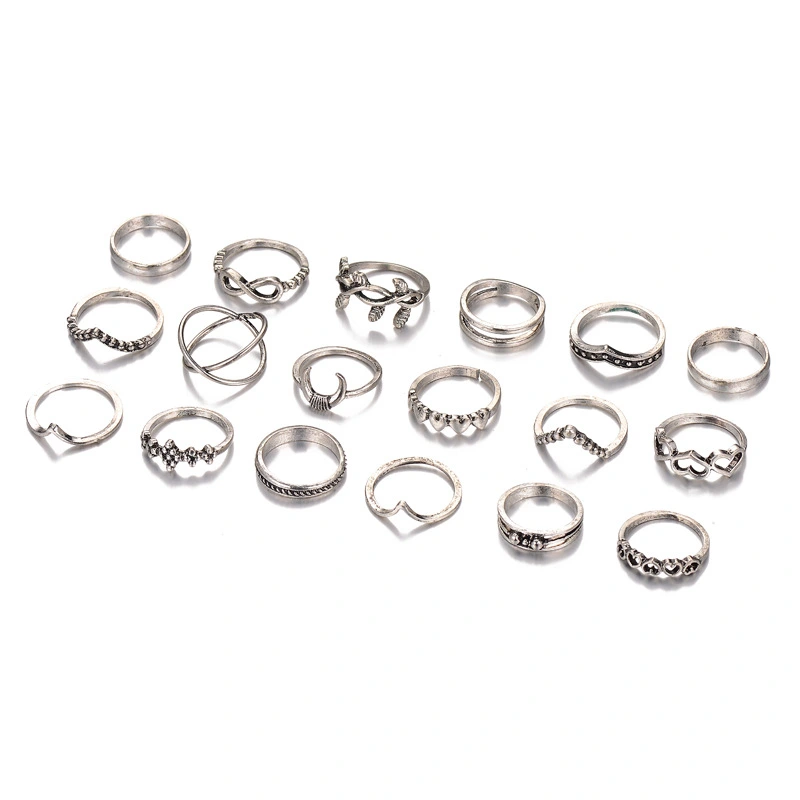 Fashion Moon Love Ring 18 Piece Set Combination