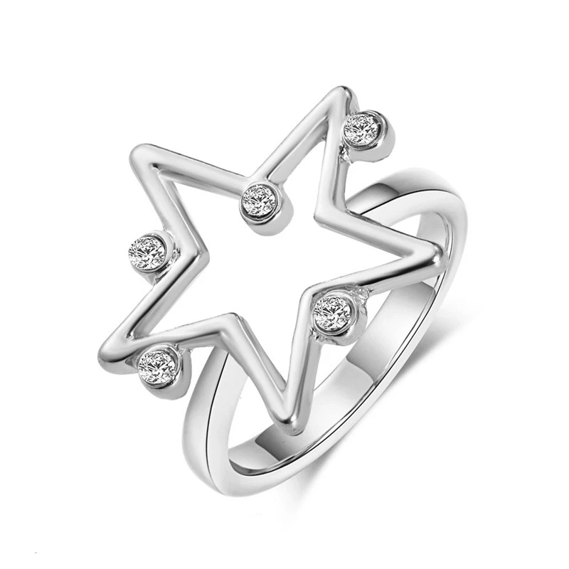 Korean Version Of Retro Simple Geometric Ring Personality Zircon