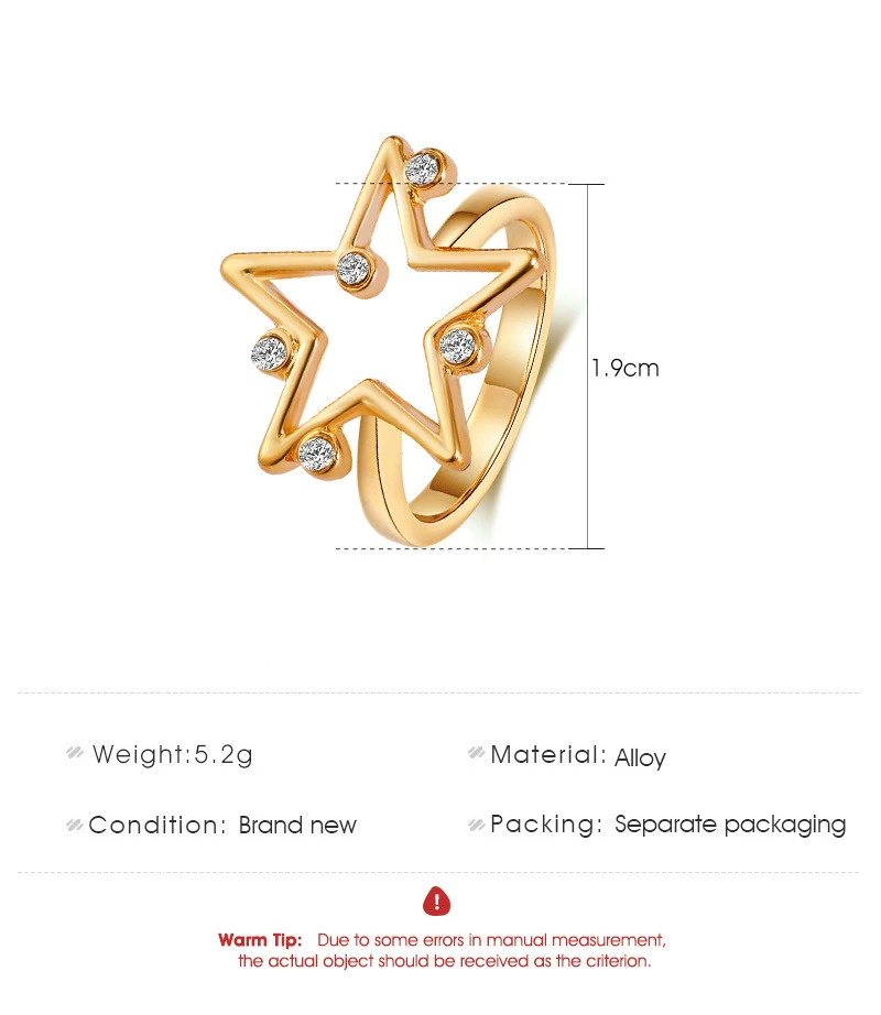 Korean Version Of Retro Simple Geometric Ring Personality Zircon