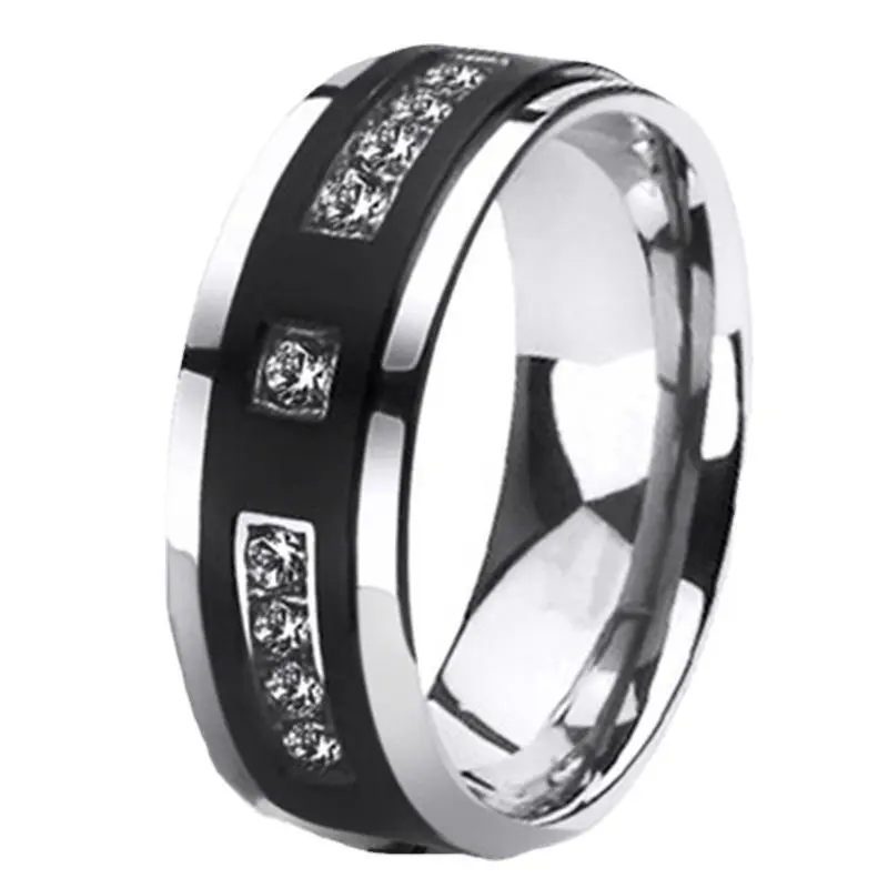 Electroplating Diamond-studded Couple Set Ring Popular In Europe And America