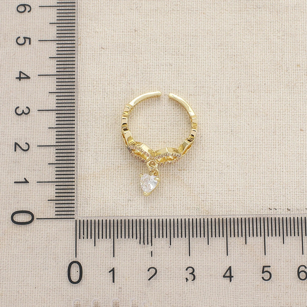 Japan And South Korea New Personality Ins Love Shape Copper Gilded Zircon