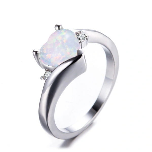 Heart-shaped Opal Ring Jewelry European And American Birthday Gift Simple Female Bracelet
