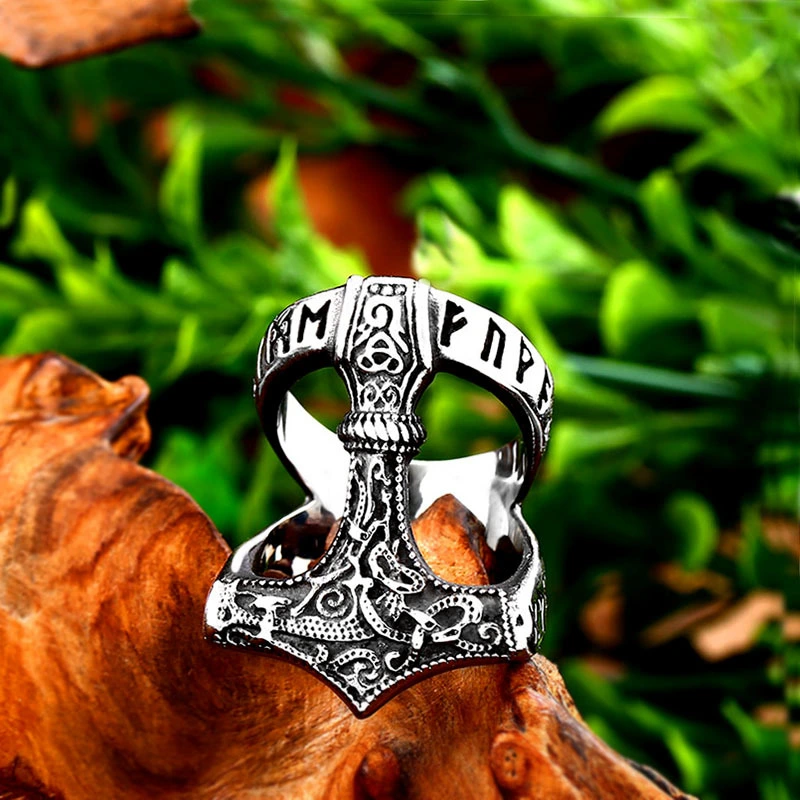 Creative Vintage Stainless Steel Ring Men's Letter Titanium Steel Ring