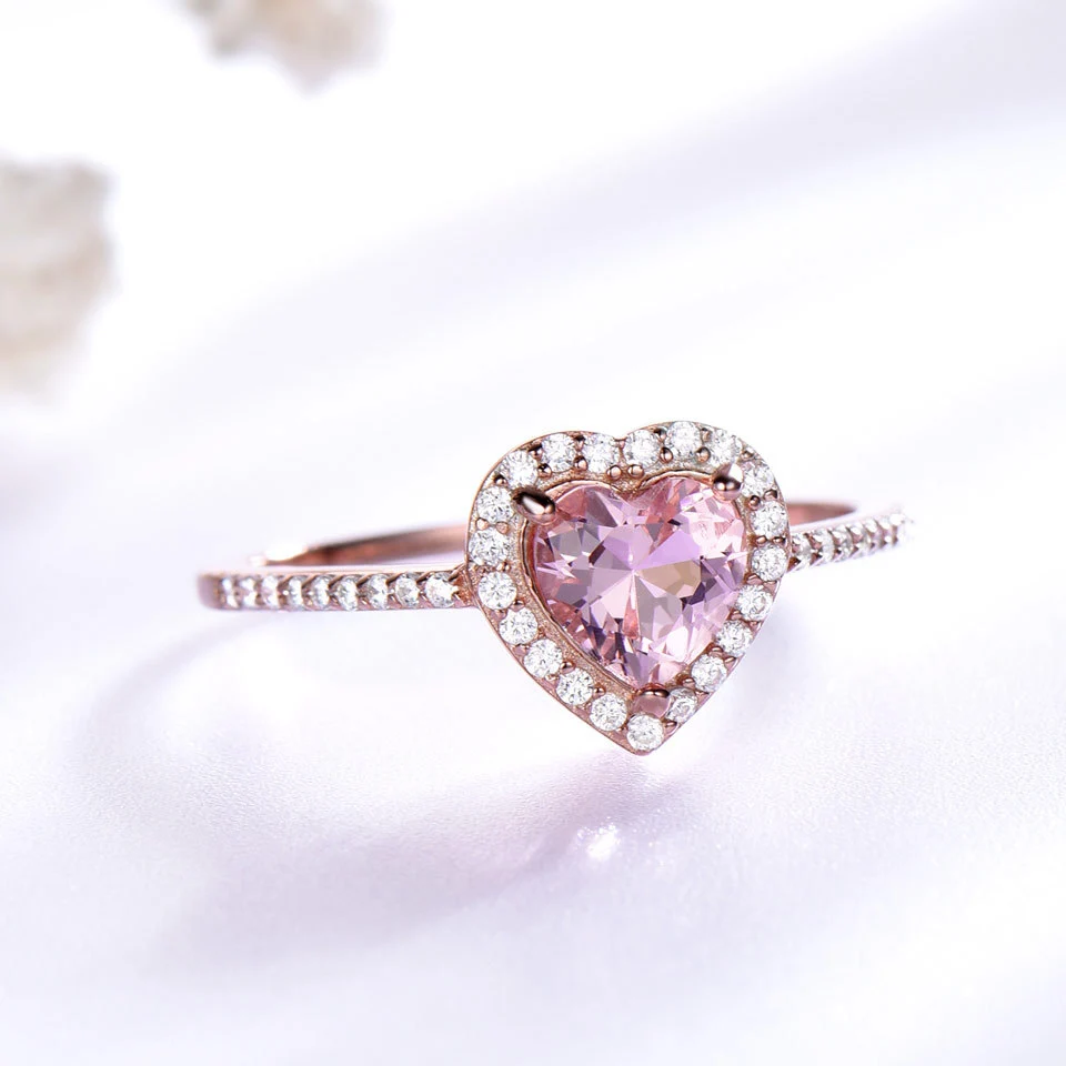 925 Sterling Silver Morganite Ring