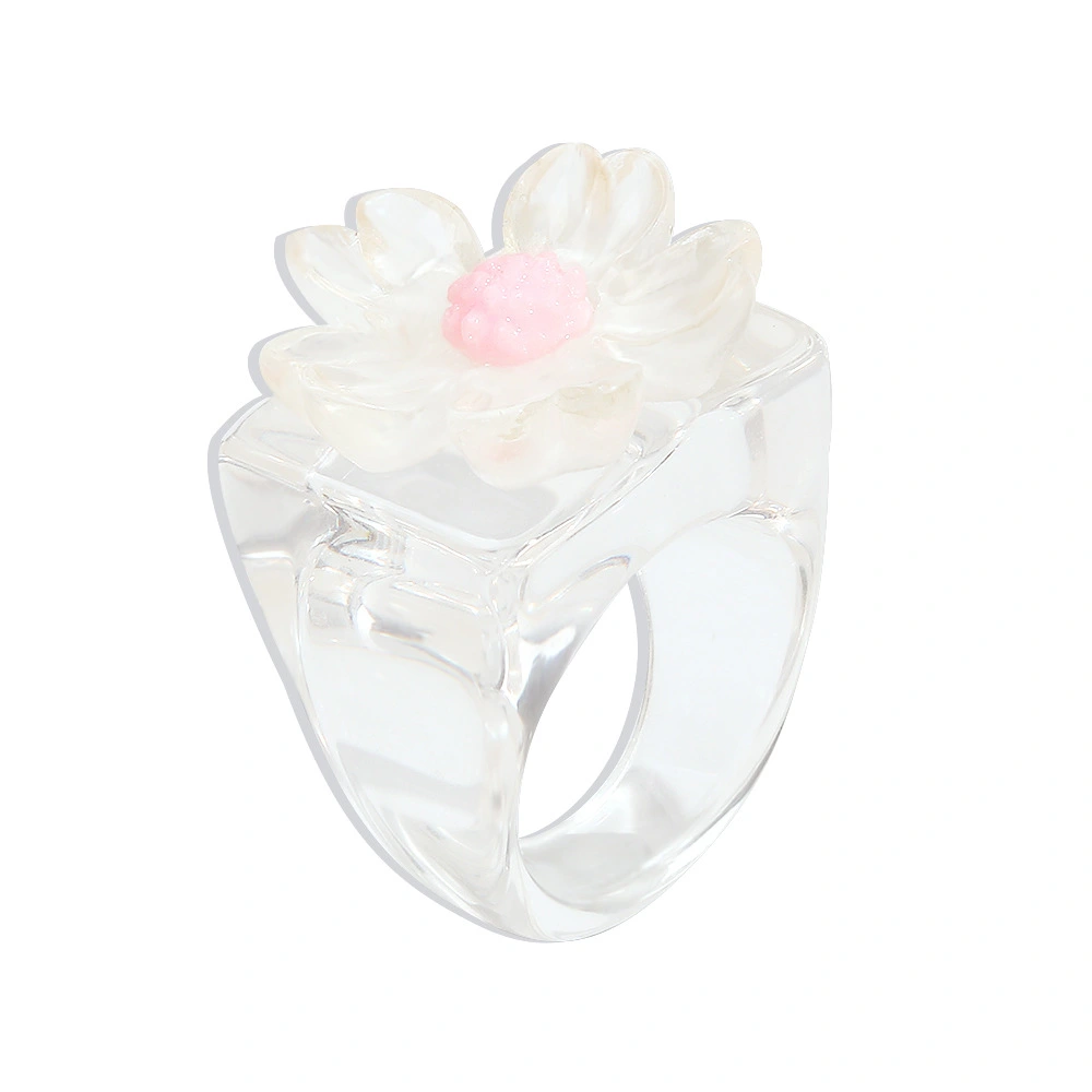 Resin Color Flower Joint Ring Acrylic Personalized Bracelet