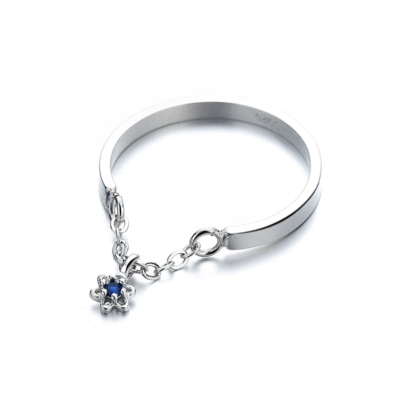 Korean Version Of High Sense Tassel Blue Star Ring