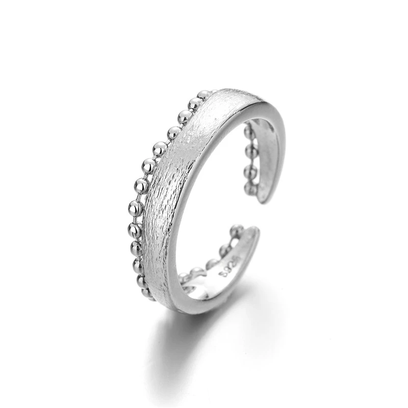 Creative Personality Brushed Light Bead Chain Ring