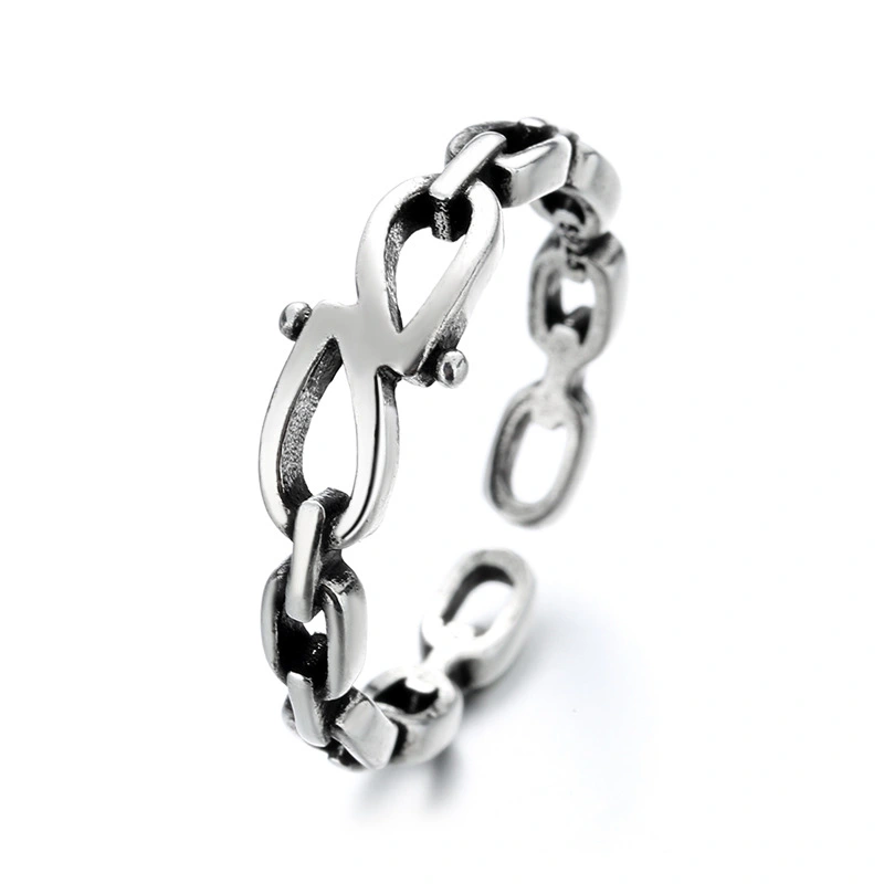 Diablo Cool Handsome Thai Silver Black Geometric Square Ring