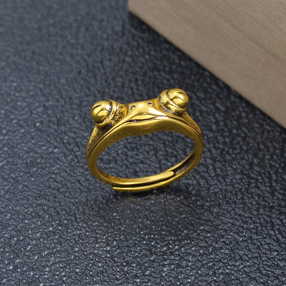 Vintage Frog Ring Gold-plated Golden Toad Animal
