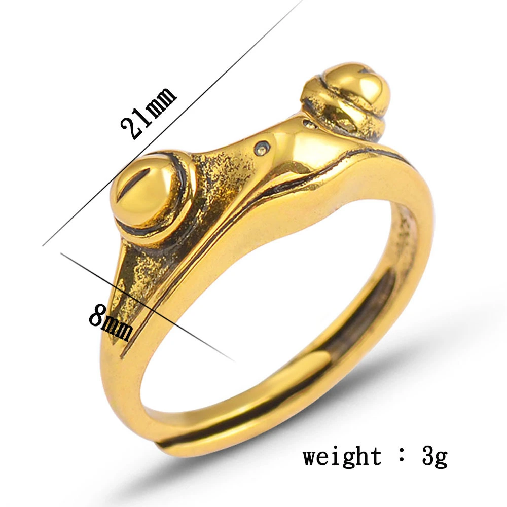 Vintage Frog Ring Gold-plated Golden Toad Animal