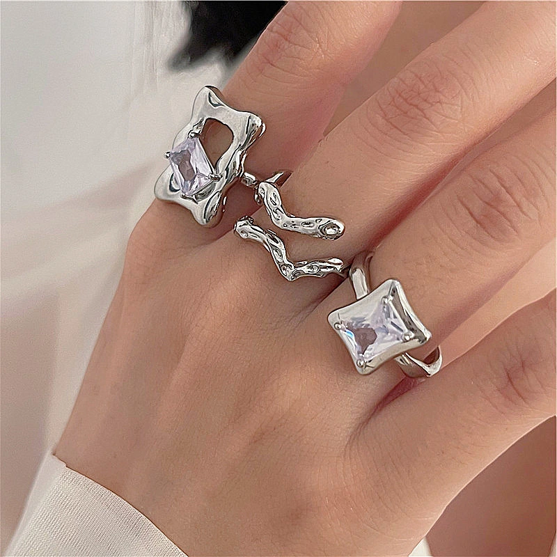 Magic Mirror Cube Zircon Ring Women