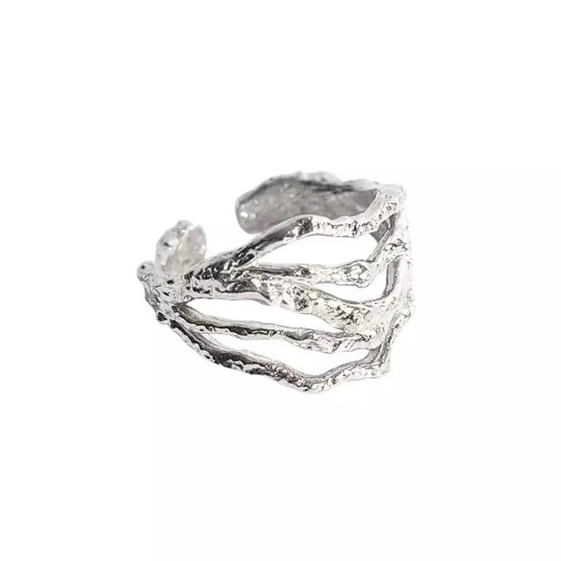 Korean Ins Cold Wind Design Sense Hollow Texture Line Ring