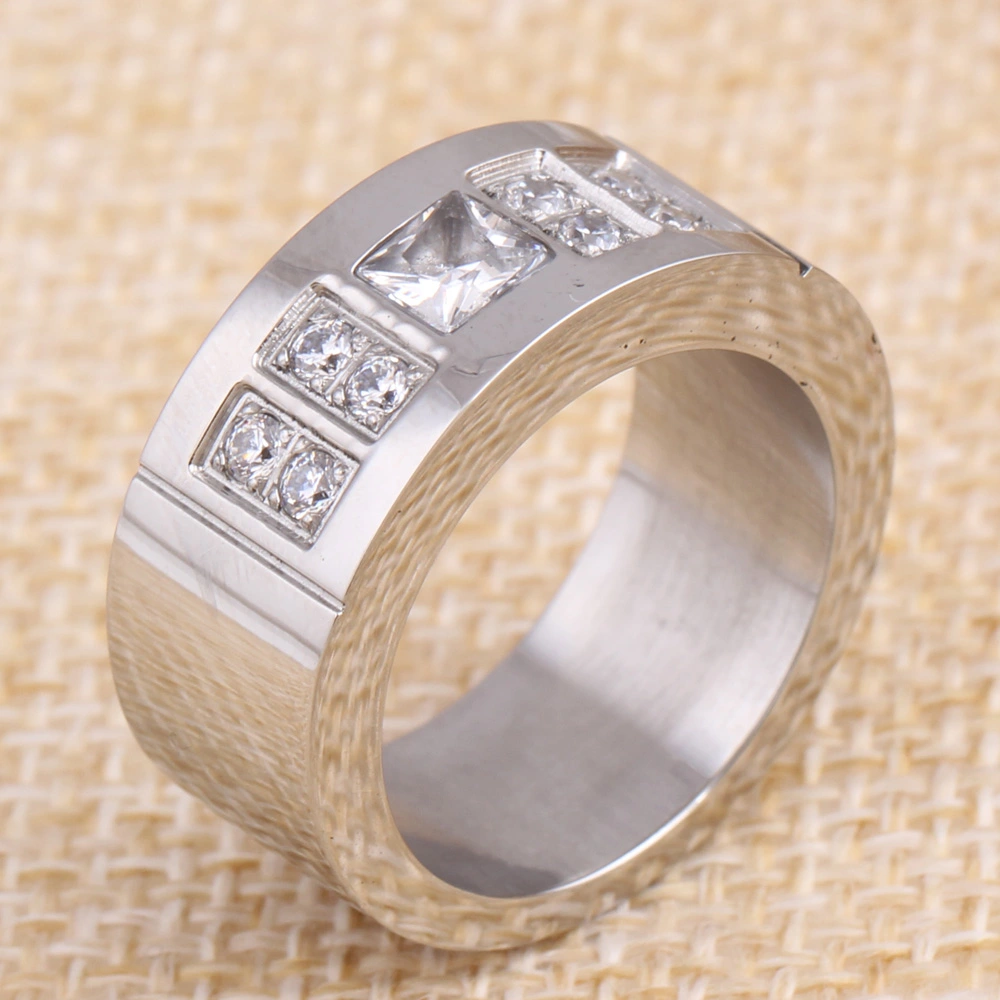Exaggerated Personality Zircon Stainless Steel Ring Fashion Women's Sweet Titanium Steel Ring