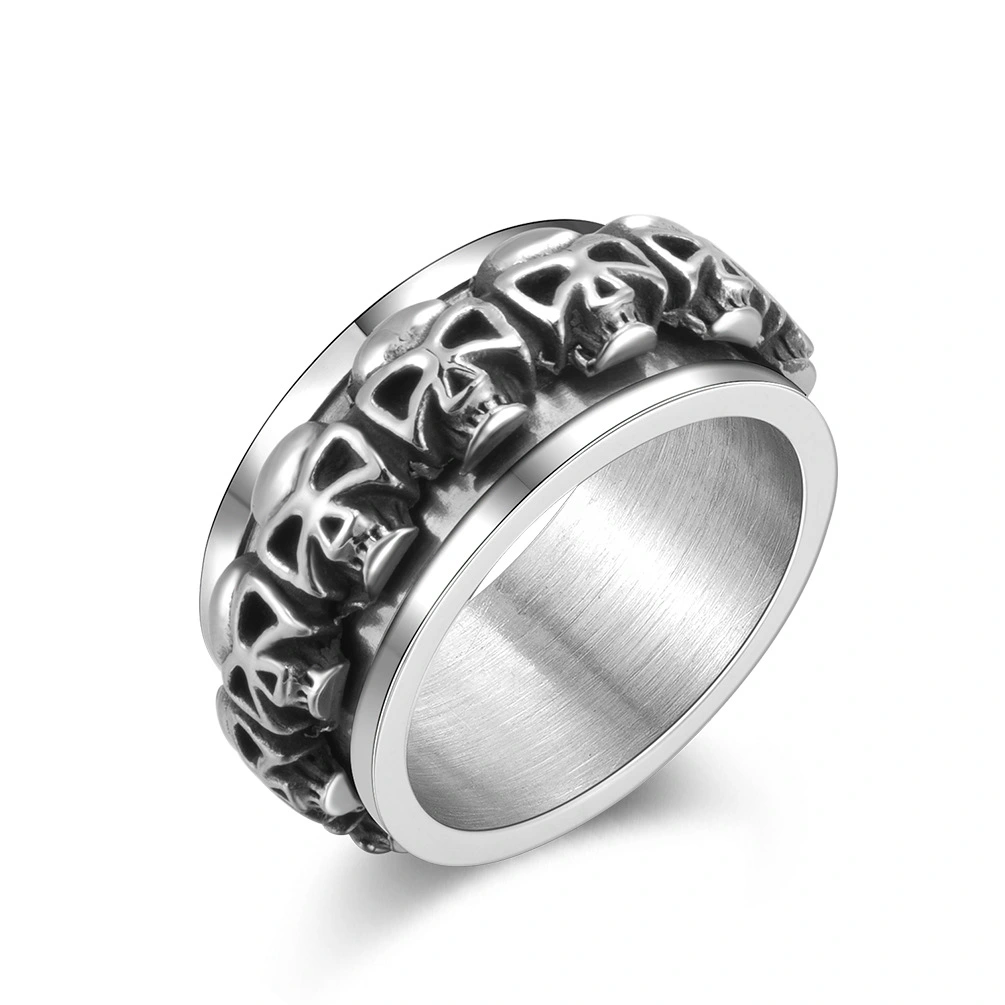 Skull Rotating Stainless Steel Ring Hot Accessories