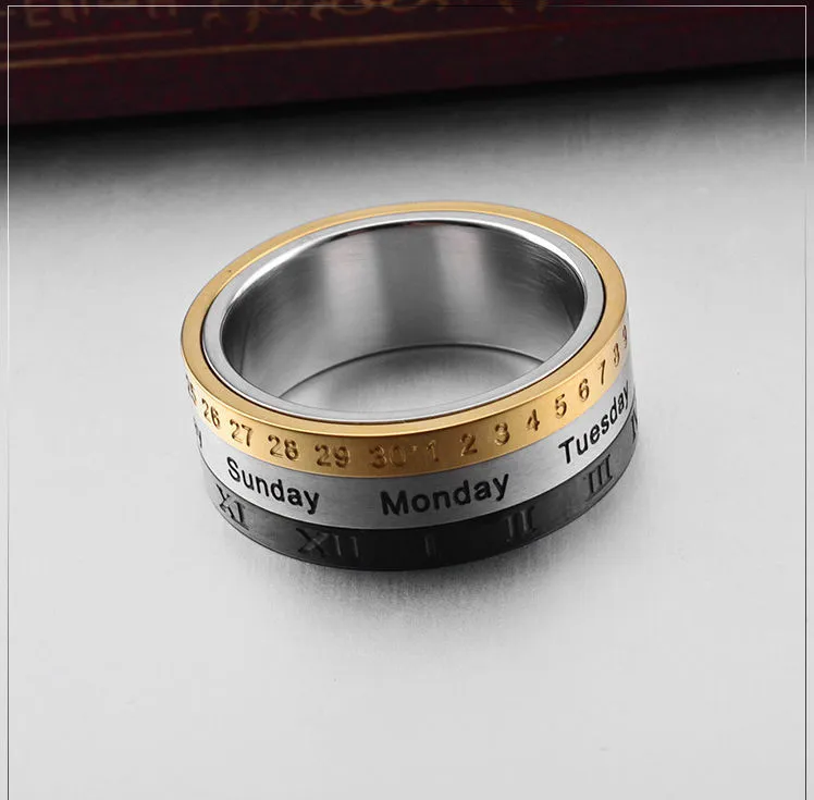 Titanium Steel Ring Men's Time Ring Single Tail Ring