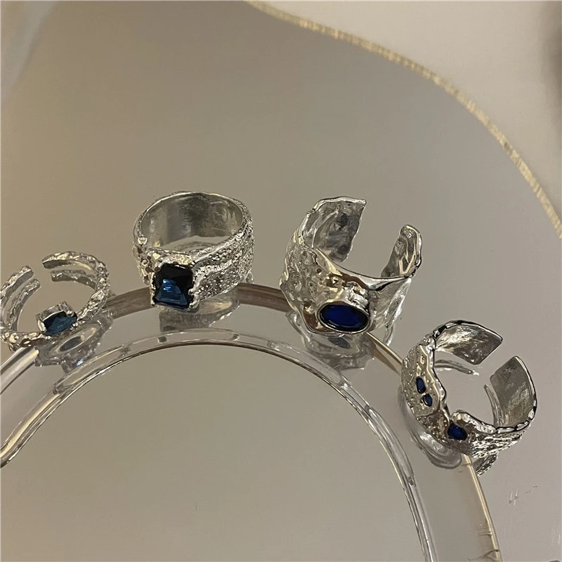 European And American Niche Designs, Multi-style Silver-plated Rings