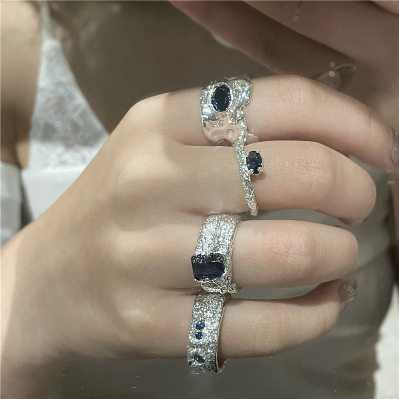 European And American Niche Designs, Multi-style Silver-plated Rings