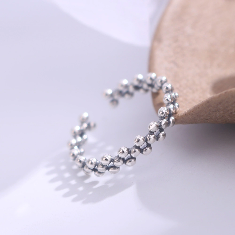 S925 Sterling Silver Round Bead Design Ring