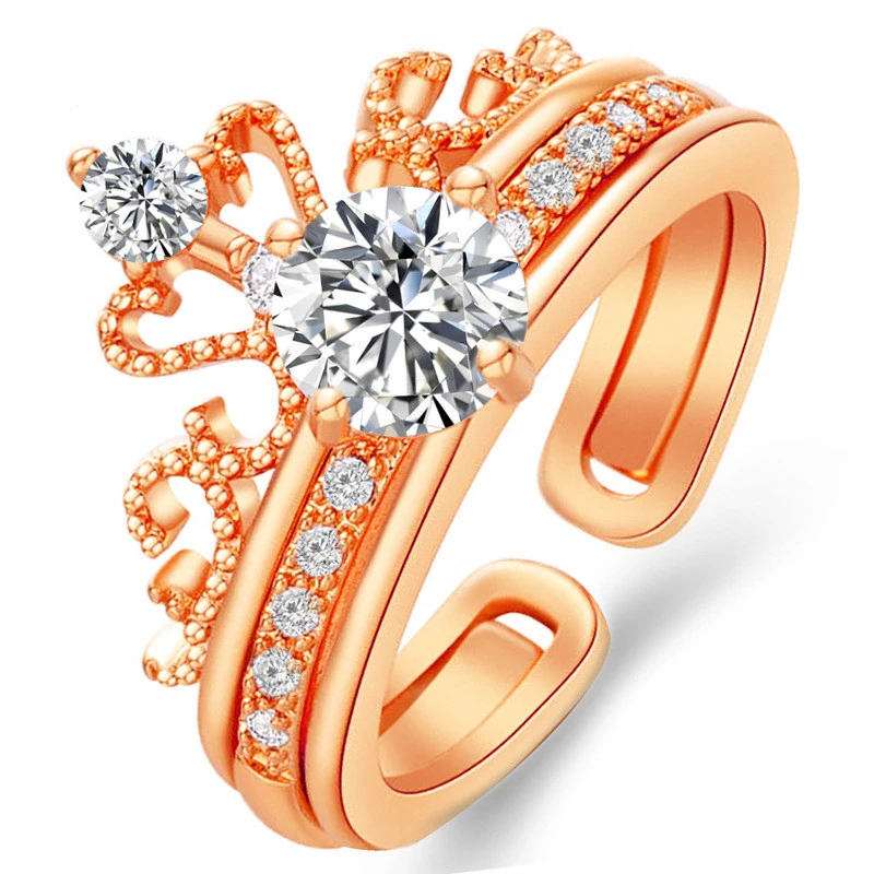 Adjustable Ring Temperament Zircon Goddess  Set Ring