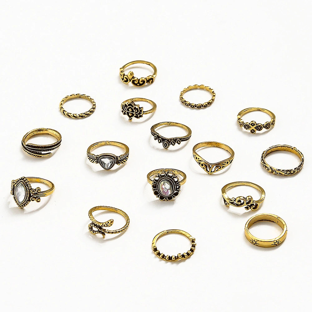 Lotus Shaped 16-Piece Combination Ring