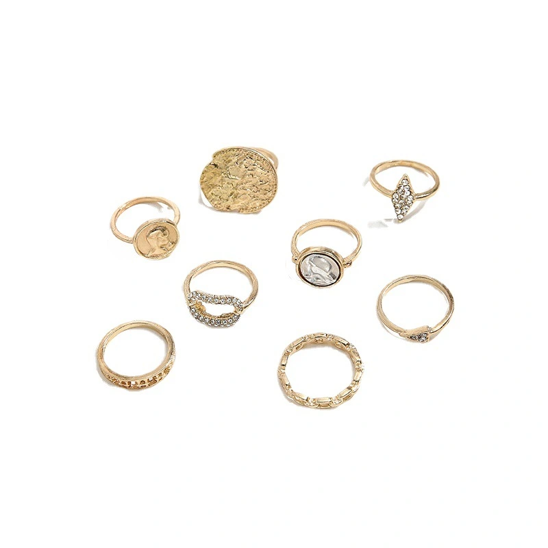 Two-tone Set Of 8 Sets Of Rings