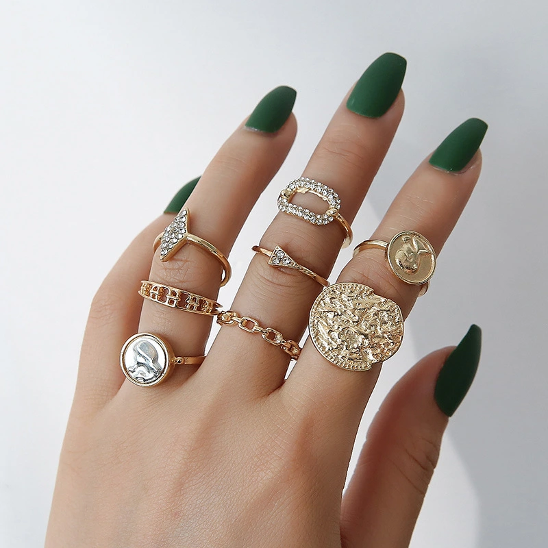 Two-tone Set Of 8 Sets Of Rings