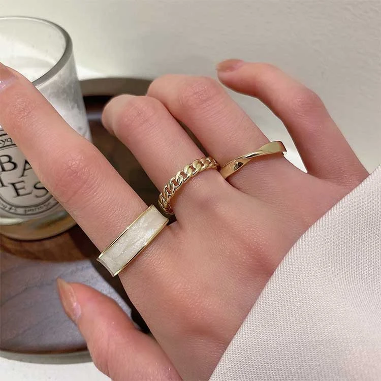 Square Index Finger Ring Ring Light Luxury Niche Exquisite