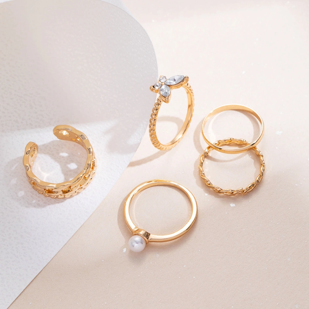 New Butterfly Pearl Ring Set Ins Same Style